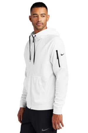 Nike Custom Men s Therma FIT Pocket Full Zip Fleece Hoodie White XL