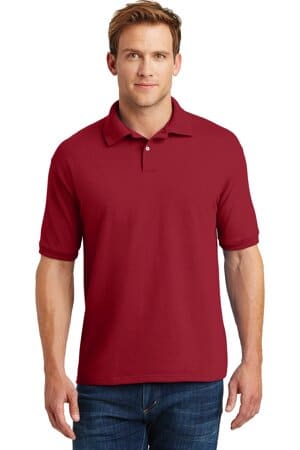 DEEP RED 054X hanes ecosmart-52-ounce jersey knit sport shirt 