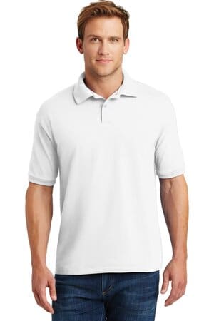 WHITE 054X hanes ecosmart-52-ounce jersey knit sport shirt 