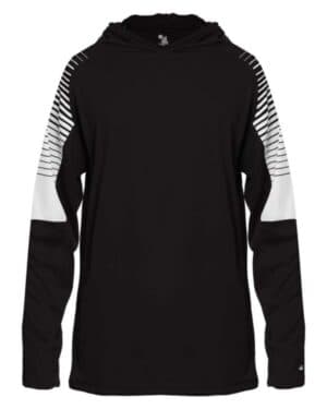 BLACK Badger 2211 youth lineup hooded long sleeve t-shirt