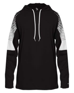 BLACK Badger 4211 lineup hooded long sleeve t-shirt