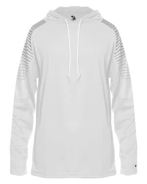 WHITE Badger 4211 lineup hooded long sleeve t-shirt
