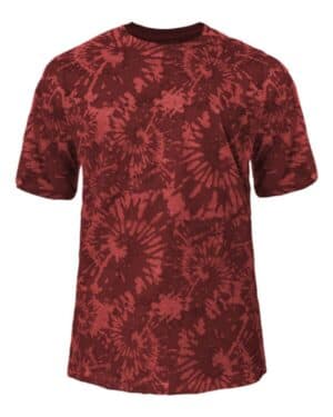 RED TIE-DYE Badger 4975 tie-dyed tri-blend t-shirt