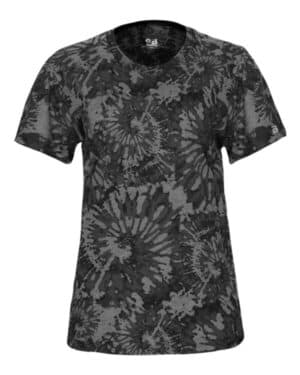 GRAPHITE TIE-DYE Badger 4974 women's tie-dyed tri-blend t-shirt