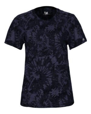 NAVY TIE-DYE Badger 4974 women's tie-dyed tri-blend t-shirt