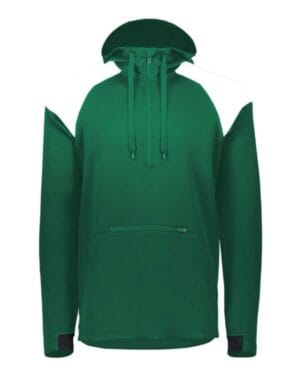 DARK GREEN/ WHITE Holloway 222584 limitless quarter-zip hooded pullover