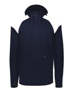 NAVY/ WHITE Holloway 222584 limitless quarter-zip hooded pullover