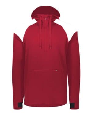 SCARLET/ WHITE Holloway 222584 limitless quarter-zip hooded pullover