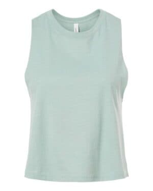 HEATHER DUSTY BLUE Bella canvas 6682 women's racerback crop tank