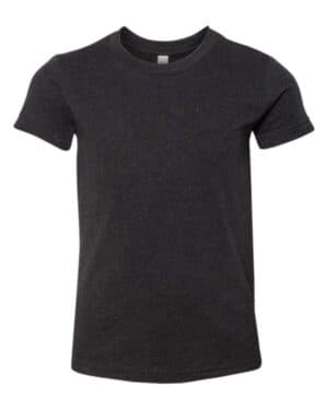 BLACK HEATHER Bella canvas 3001YCVC youth cvc jersey tee