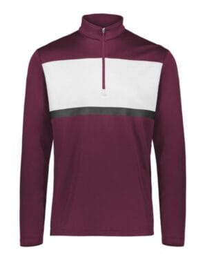 MAROON/ WHITE Holloway 222591 prism bold quarter-zip pullover