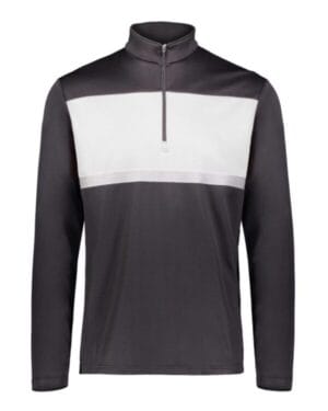 BLACK/ WHITE Holloway 222691 youth prism bold quarter-zip pullover