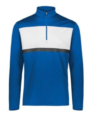 ROYAL/ WHITE Holloway 222691 youth prism bold quarter-zip pullover