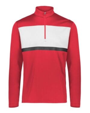 SCARLET/ WHITE Holloway 222691 youth prism bold quarter-zip pullover