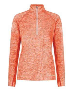 ORANGE HEATHER 222774 women's electrify coolcore quarter-zip pullover