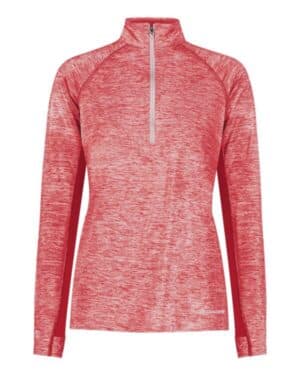 SCARLET HEATHER 222774 women's electrify coolcore quarter-zip pullover