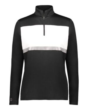 BLACK/ WHITE Holloway 222791 women's prism bold quarter-zip pullover