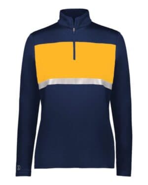 NAVY/ GOLD Holloway 222791 women's prism bold quarter-zip pullover