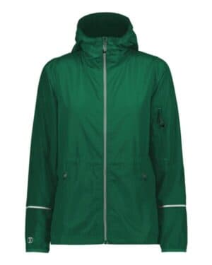 DARK GREEN Holloway 229782 women's packable hooded jacket