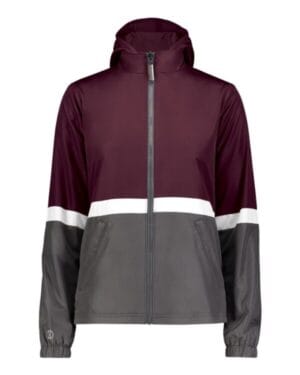 MAROON/ CARBON Holloway 229787 women's turnabout reversible hooded jacket