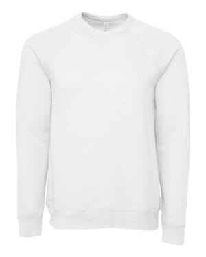 WHITE 3901 unisex sponge fleece raglan crewneck sweatshirt