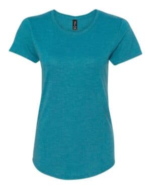 HEATHER GALAPAGOS BLUE Gildan 6750L softstyle womens triblend t-shirt