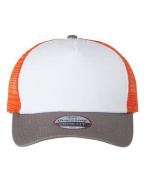 WHITE/ CHARCOAL/ ORANGE Imperial 1287 north country trucker cap