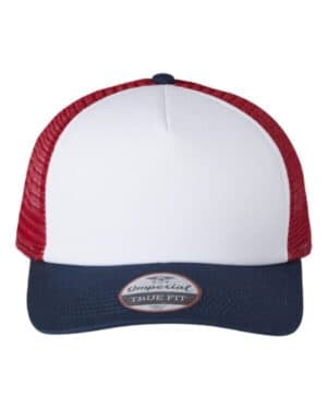 WHITE/ IMPERIAL NAVY/ RED Imperial 1287 north country trucker cap