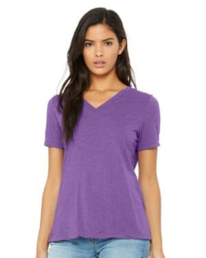 6415 women's relaxed triblend short sleeve v-neck tee
