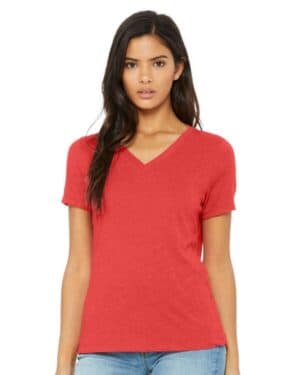 RED TRIBLEND 6415 women's relaxed triblend short sleeve v-neck tee