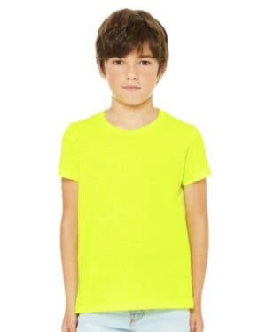 NEON YELLOW Bella canvas 3001YCVC youth cvc jersey tee