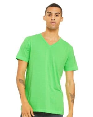 NEON GREEN Bella canvas 3005CVC heather cvc v-neck tee