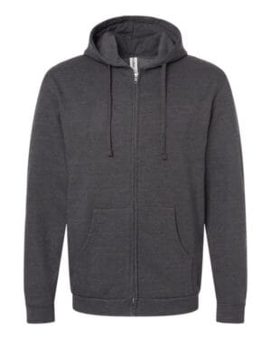 HEATHER CHARCOAL Tultex 331 unisex full-zip hooded sweatshirt