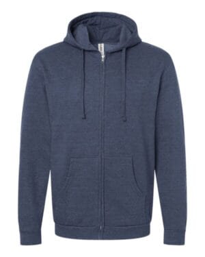 HEATHER DENIM Tultex 331 unisex full-zip hooded sweatshirt