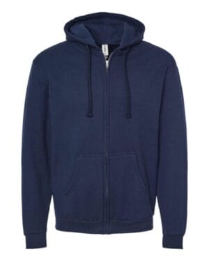 NAVY Tultex 331 unisex full-zip hooded sweatshirt
