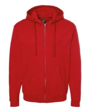 RED Tultex 331 unisex full-zip hooded sweatshirt