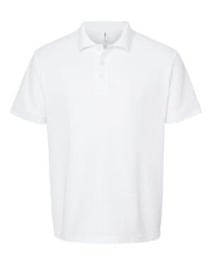 WHITE Tultex 400 50/50 sport pique polo