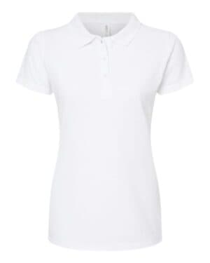 WHITE Tultex 401 women's 50/50 sport pique polo