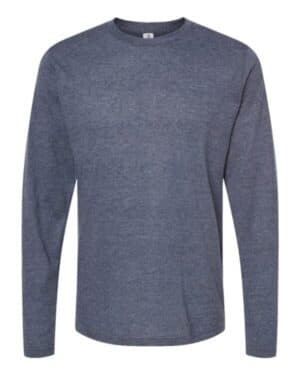 HEATHER NAVY Tultex 242 poly-rich long sleeve t-shirt