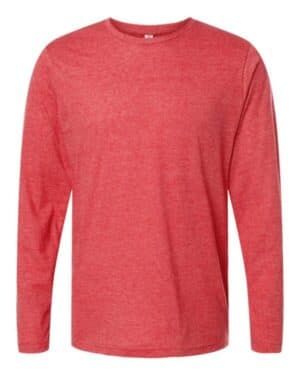 HEATHER RED Tultex 242 poly-rich long sleeve t-shirt