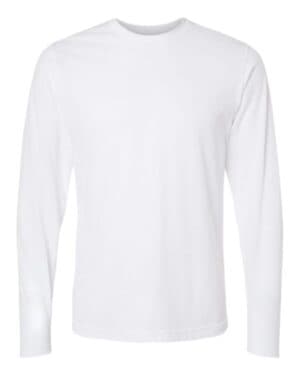 WHITE Tultex 242 poly-rich long sleeve t-shirt