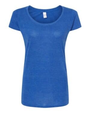 HEATHER ROYAL Tultex 243 women's poly-rich scoop neck t-shirt