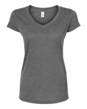 HEATHER CHARCOAL Tultex 244 women's poly-rich v-neck t-shirt