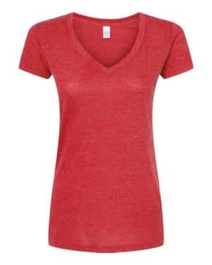 Tultex 244 women's poly-rich v-neck t-shirt