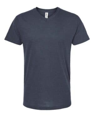 HEATHER NAVY Tultex 207 poly-rich v-neck t-shirt