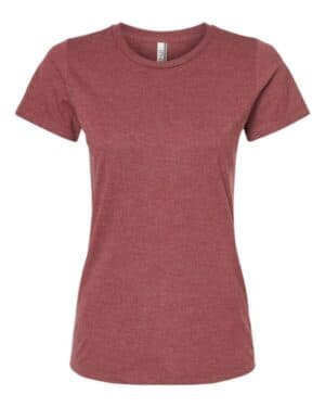 BURGUNDY HEATHER Tultex 542 women's premium cotton blend t-shirt