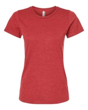RED HEATHER Tultex 542 women's premium cotton blend t-shirt