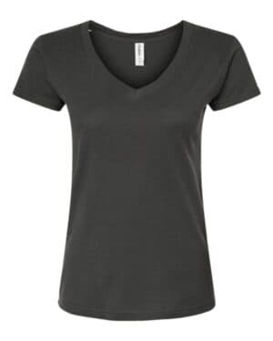 CHARCOAL Tultex 214 women's fine jersey v-neck t-shirt