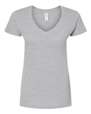 HEATHER GREY Tultex 214 women's fine jersey v-neck t-shirt