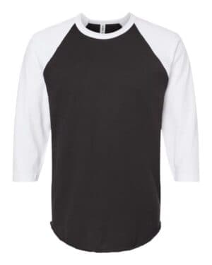 BLACK/ WHITE Tultex 245 fine jersey raglan t-shirt